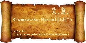 Krompaszky Maximilián névjegykártya